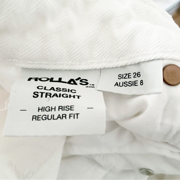 NWOT Rollas Classic High Rise Straight Leg Jean in Vintage White size 26 - Picture 16 of 16